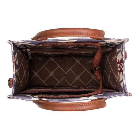 Wrangler Southwestern Print Small Canvas Tote/Crossbody - Lavender - Small