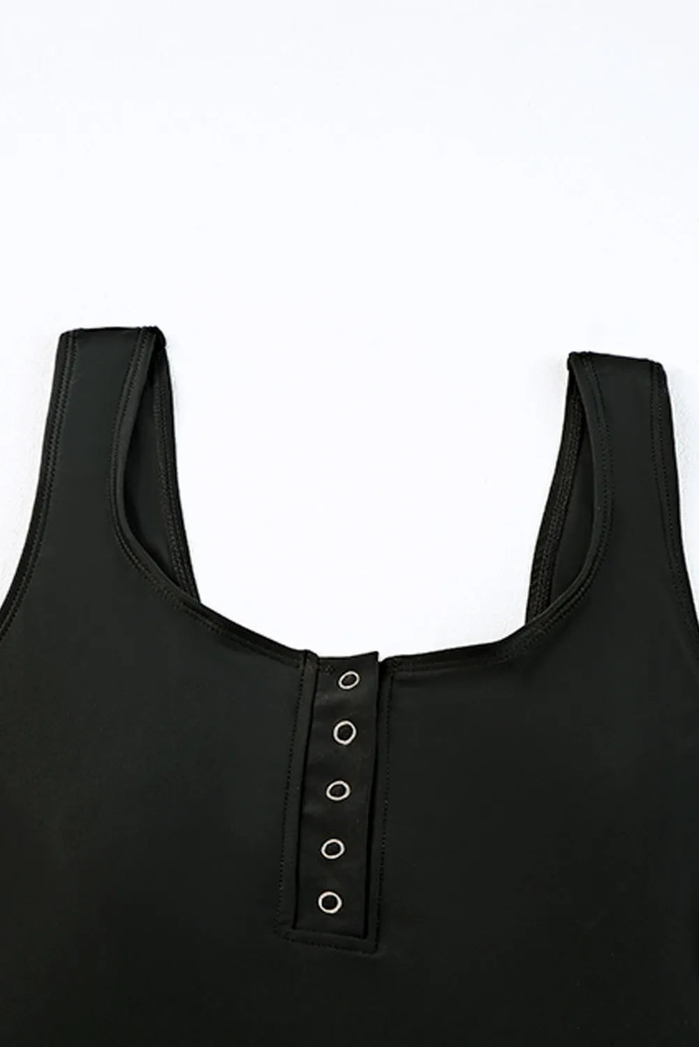 Black Square Neck Sleeveless Fashion Print Tankini Set - Chic Meadow Boutique