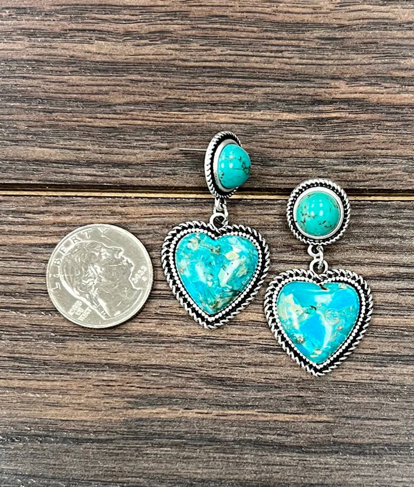 726427, Heart Gemstone Post Earrings
