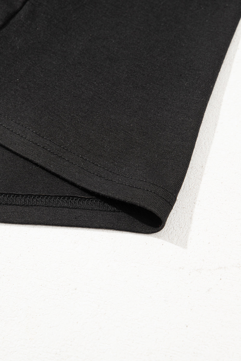 Black Contrast Floral Puff Sleeve Oversized Top