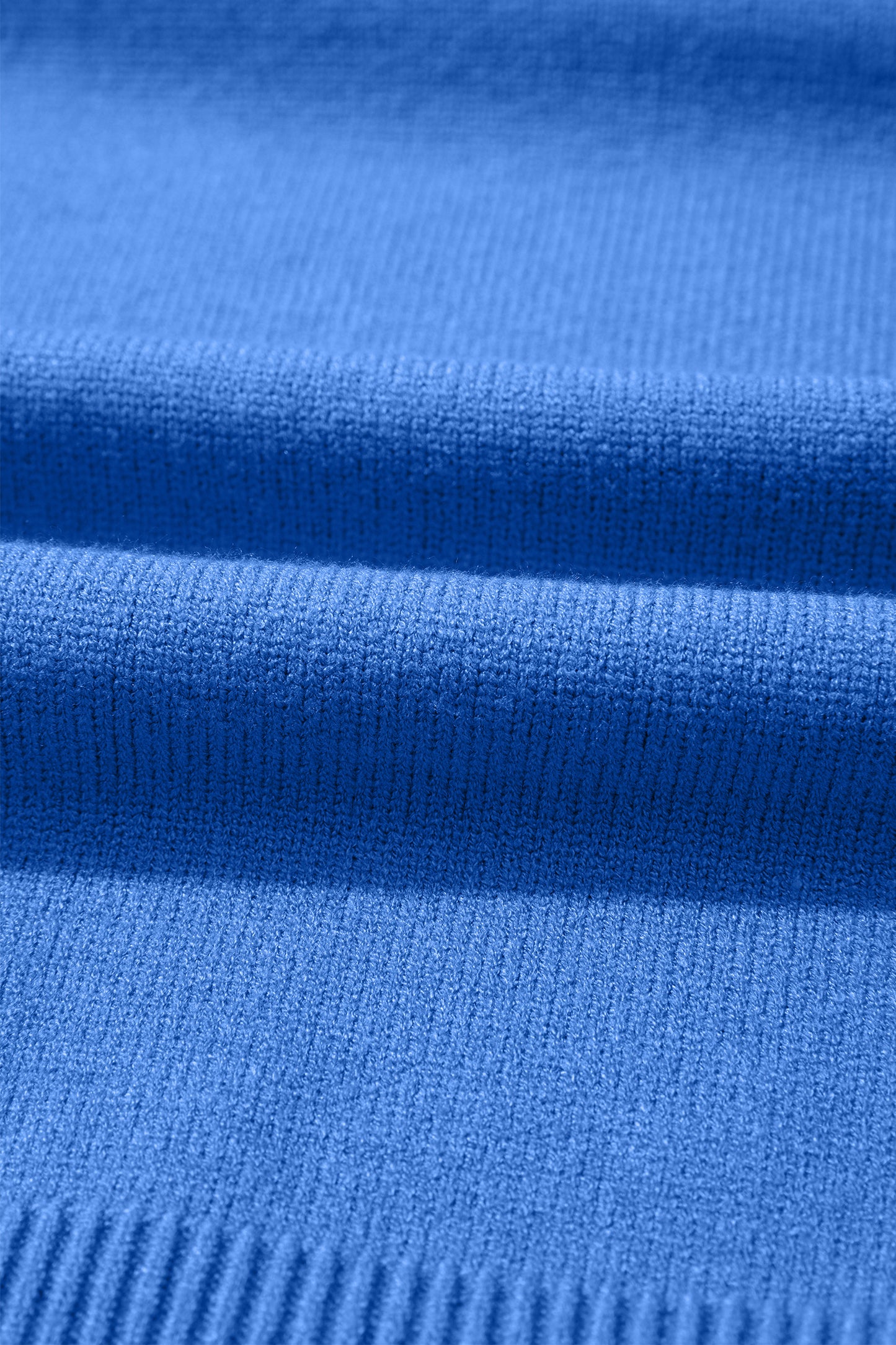 Sky Blue Solid Color Knit Loose Bracelet Sleeve Dolman Sweater