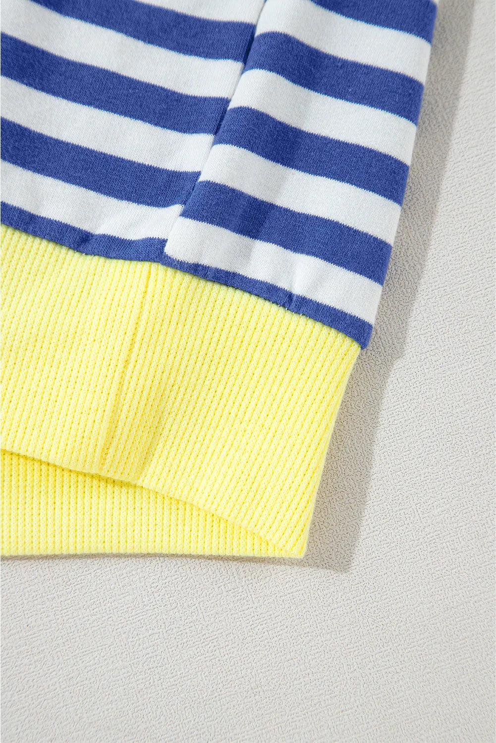 Blue Stripe Oversized Contrast Trim Pullover Sweatshirt - Chic Meadow Boutique