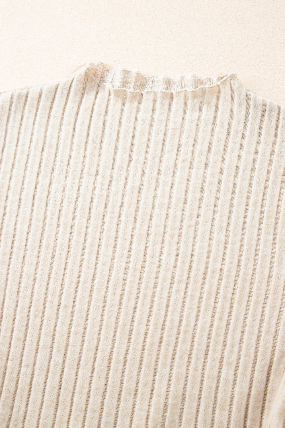 Beige Ribbed Knit Patchwork Printed Belted A-line Dress - Chic Meadow Boutique
