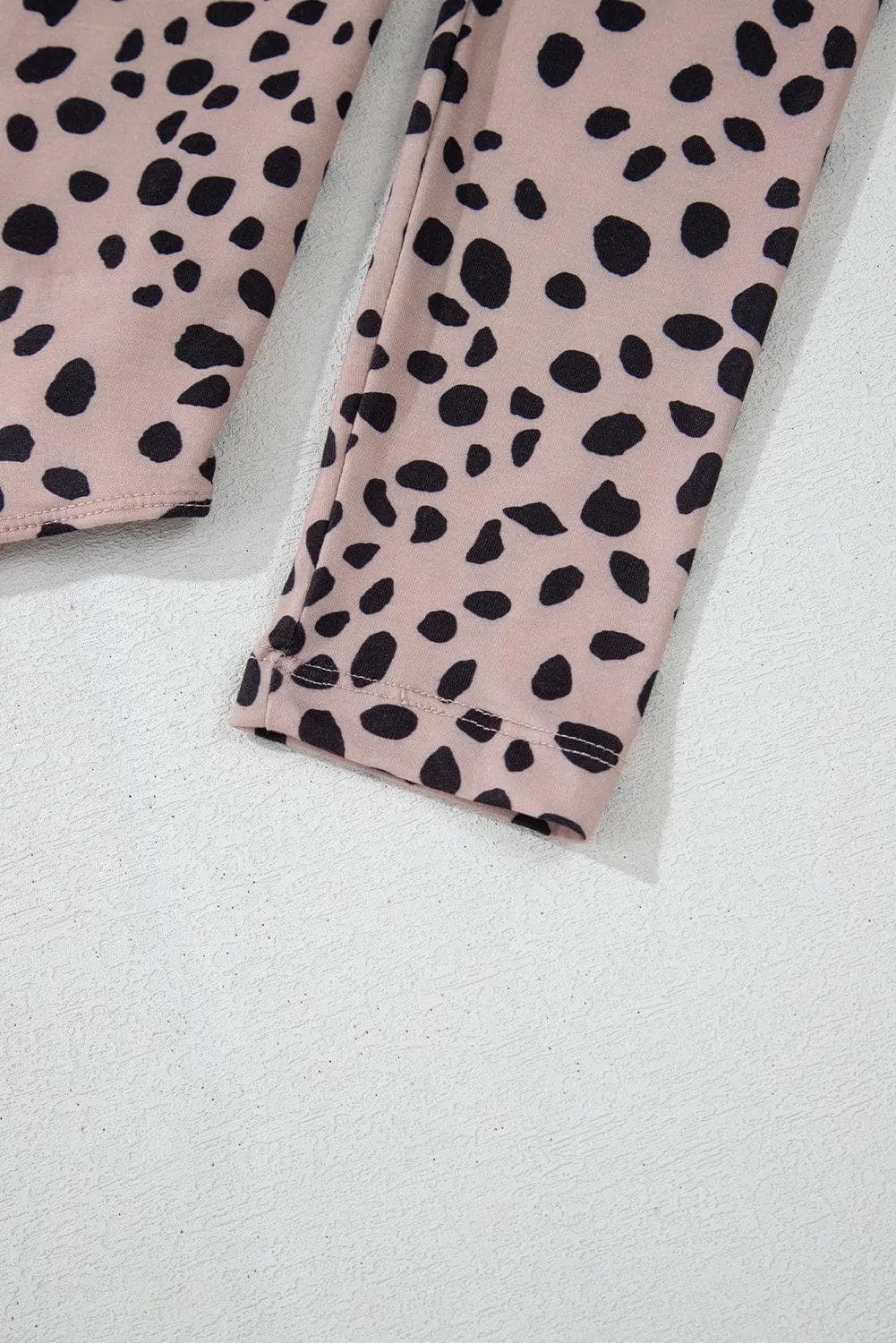 Tops/Bodysuits Smoke Gray Leopard Print Long Sleeve Scoop Neck Slim Fit Bodysuit