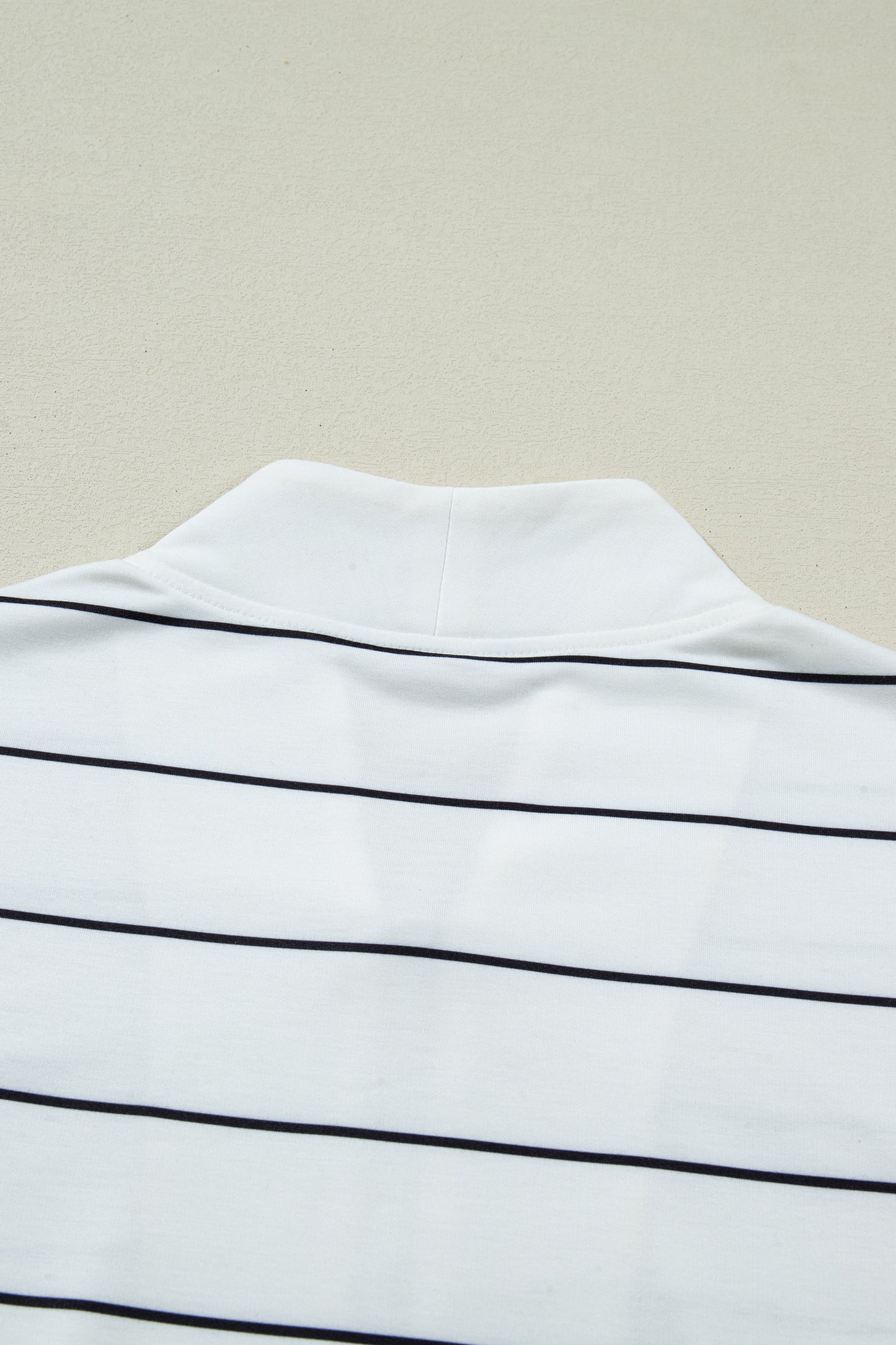 White Stripe Color Block Zip V Neck Sleeveless Top
