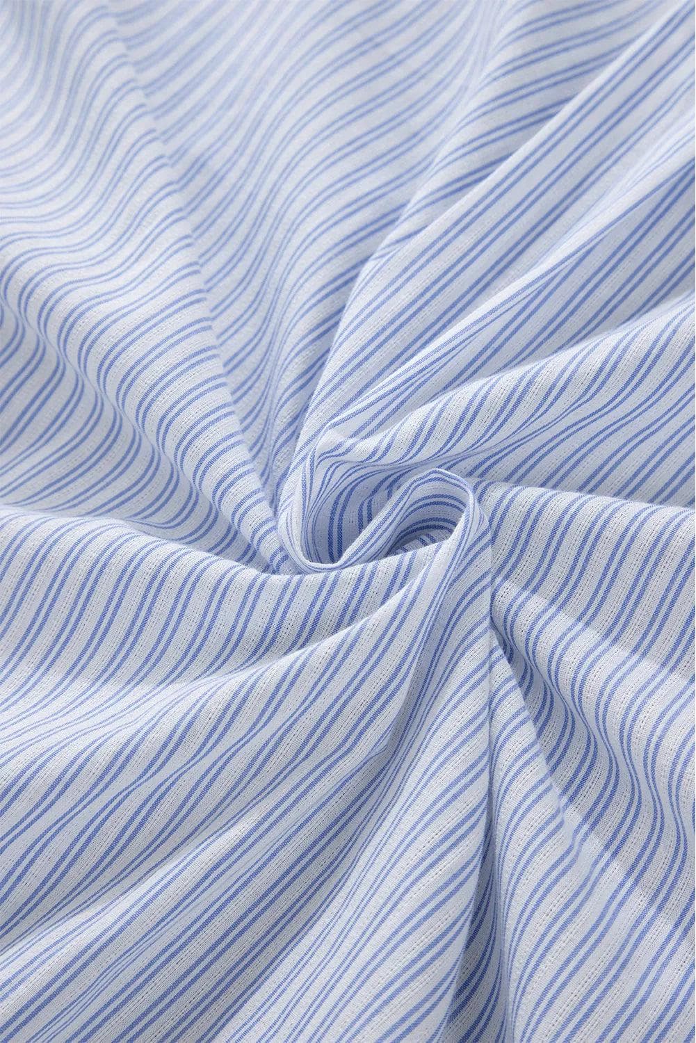 Tops/Blouses & Shirts Sky Blue Stripe Striped Buttoned up Long Sleeve Shirt