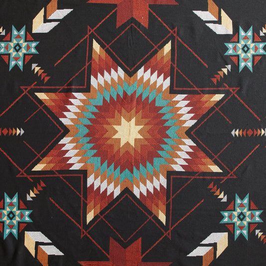 Woven Indigenous Star Throw - Black