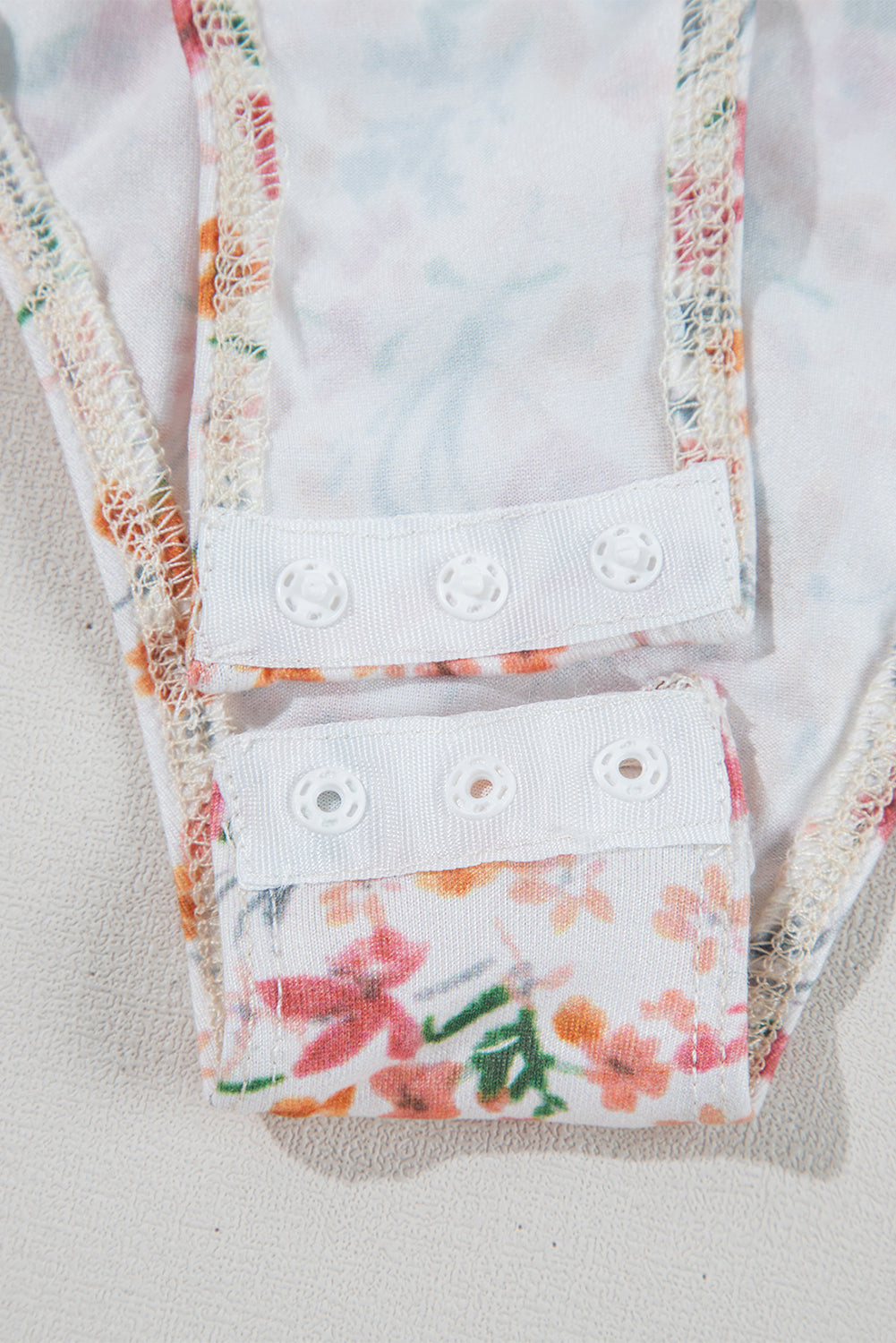 Orange Short Sleeve Floral Ruched Sweetheart Bodysuit