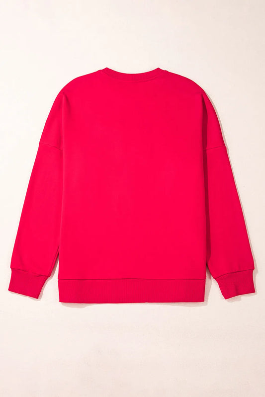 Fiery Red Christmas Santa Baby Tinsel Graphic Sweatshirt - Chic Meadow Boutique