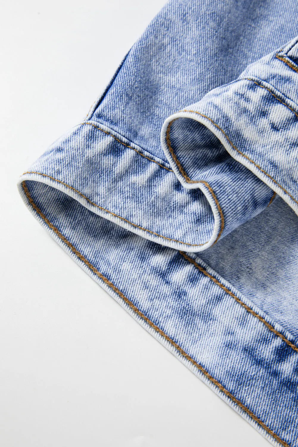 Beau Blue Vintage Washed Flap Pockets Denim Jacket - Chic Meadow Boutique