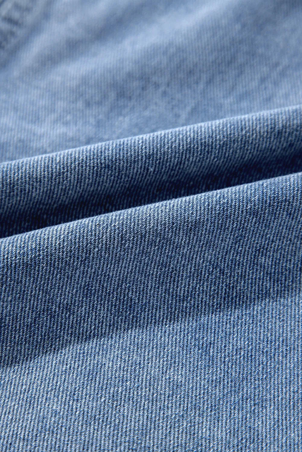 Beau Blue Ruffle Raw Hem Flap Pockets Denim Jacket - Chic Meadow Boutique