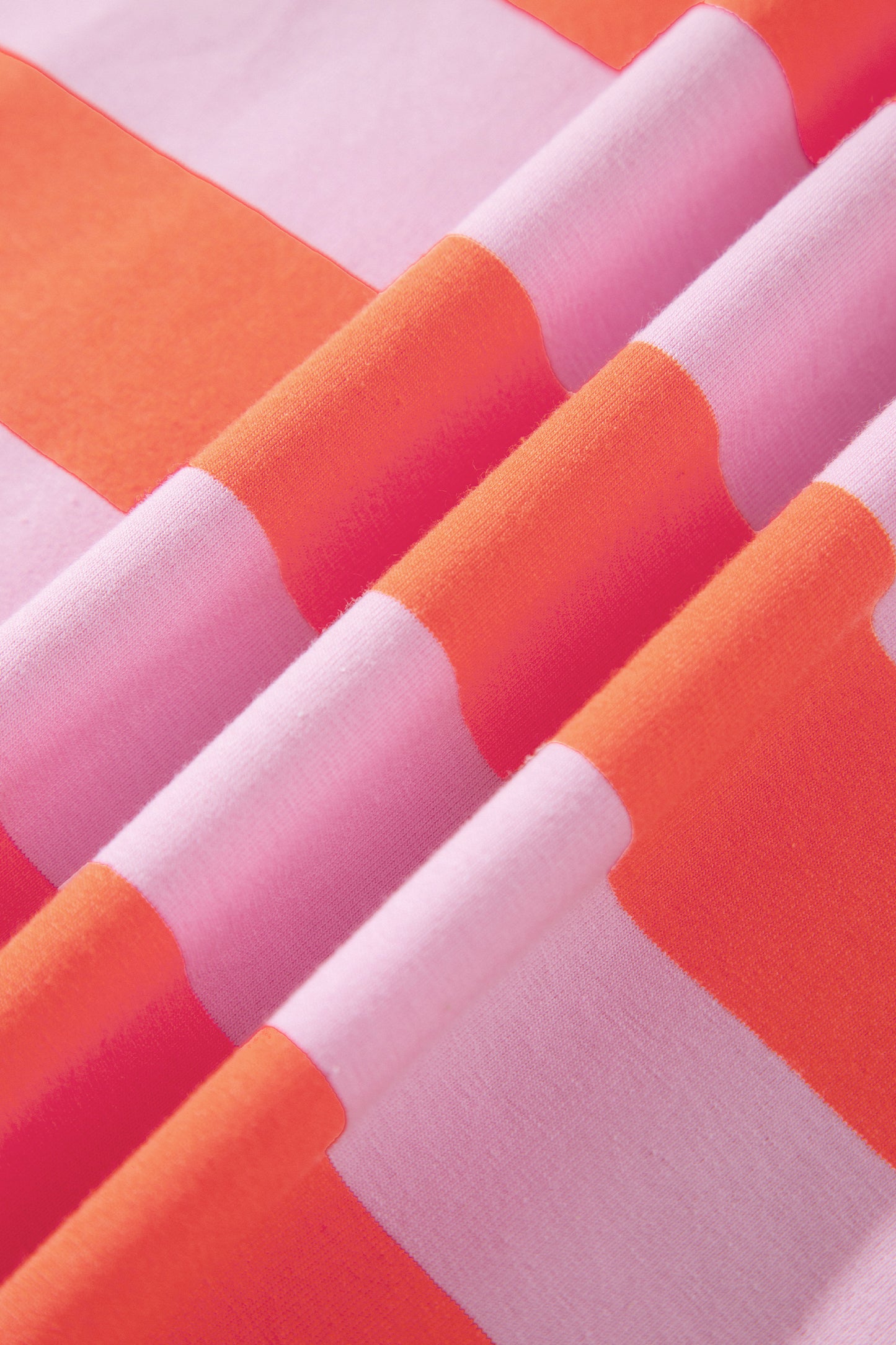 Orange Stripe Cuffed Short Sleeve Pocketed Casual T Shirt Long Dress