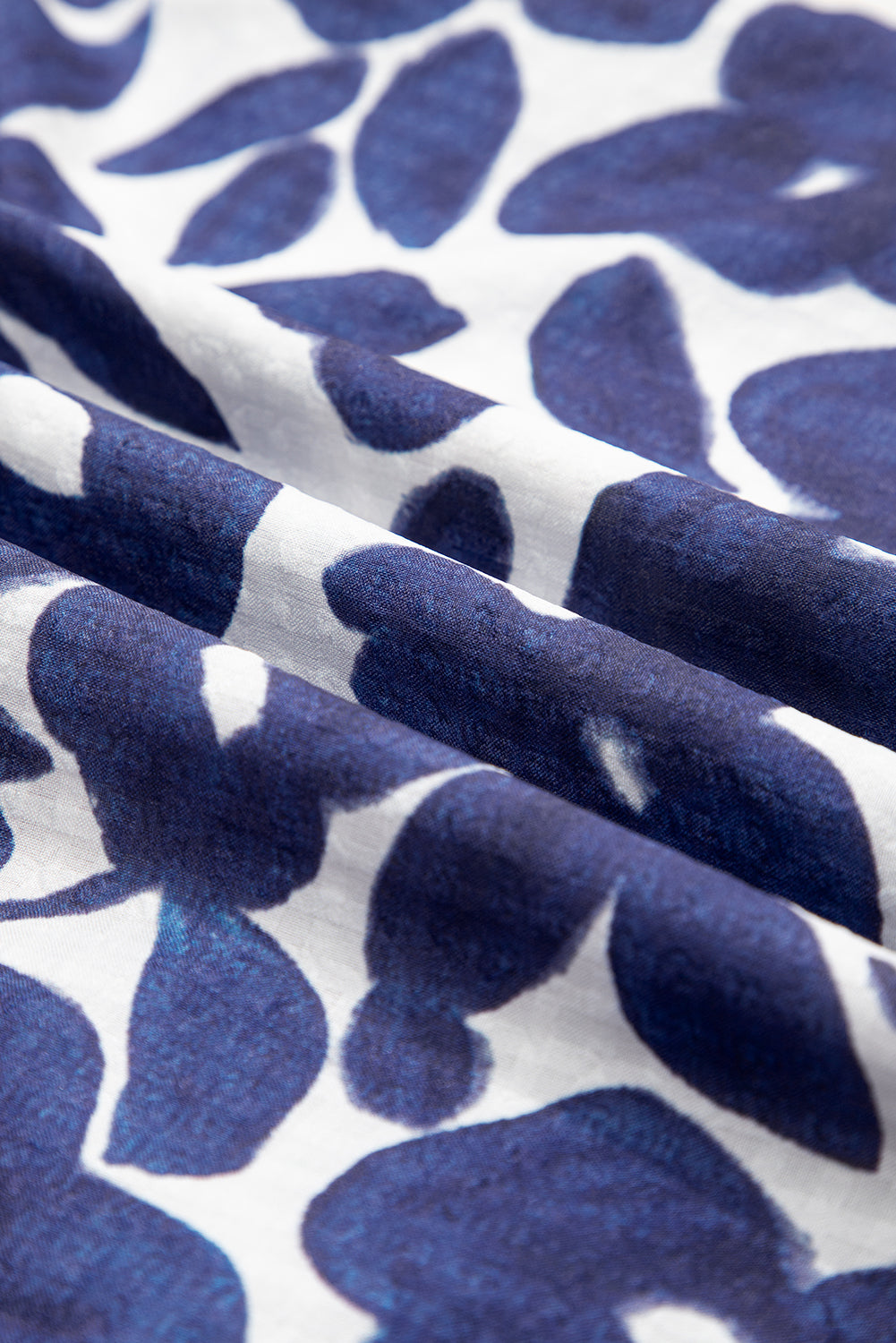 Blue Floral Sleeveless Colorblock Notched V Neck Mini Dress