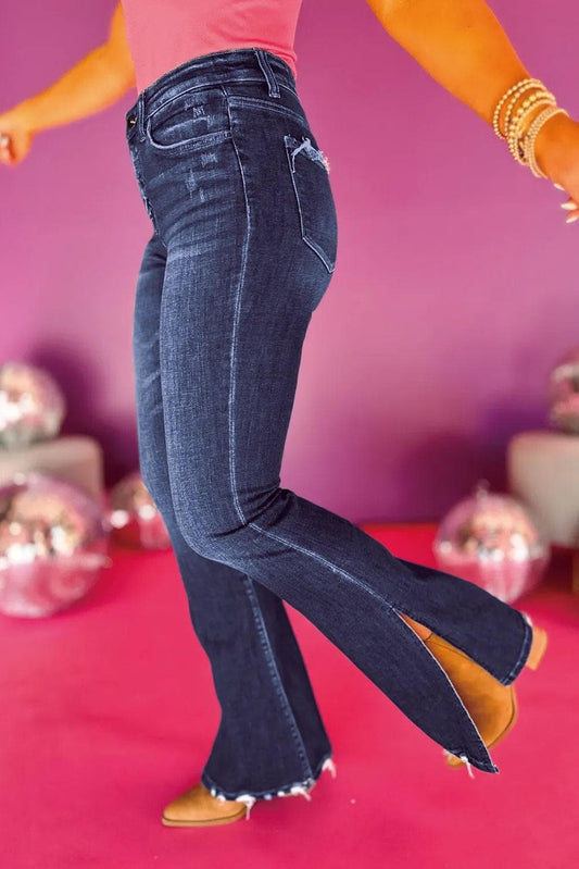 Bottoms/Jeans Wild Wind Medium Wash High Waist Split Flared Jeans