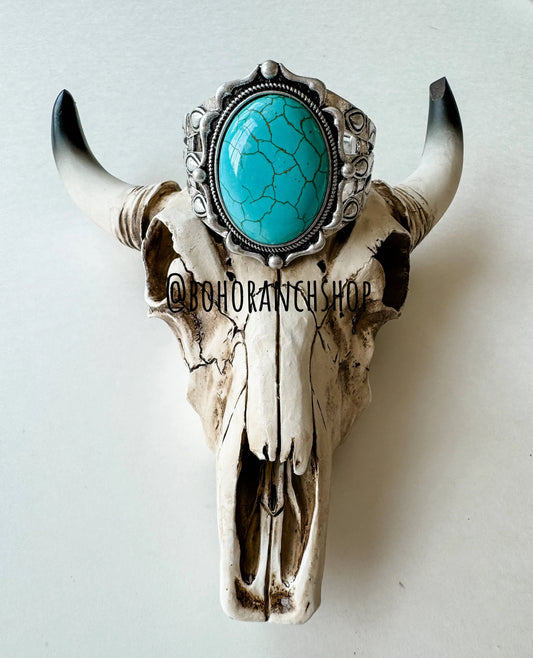 Concho Stone Stretch Bracelet - Turquoise - Chic Meadow Boutique