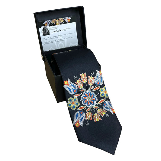Deb Malcolm Silver Threads Artist Design Silk Tie - Chic Meadow Boutique