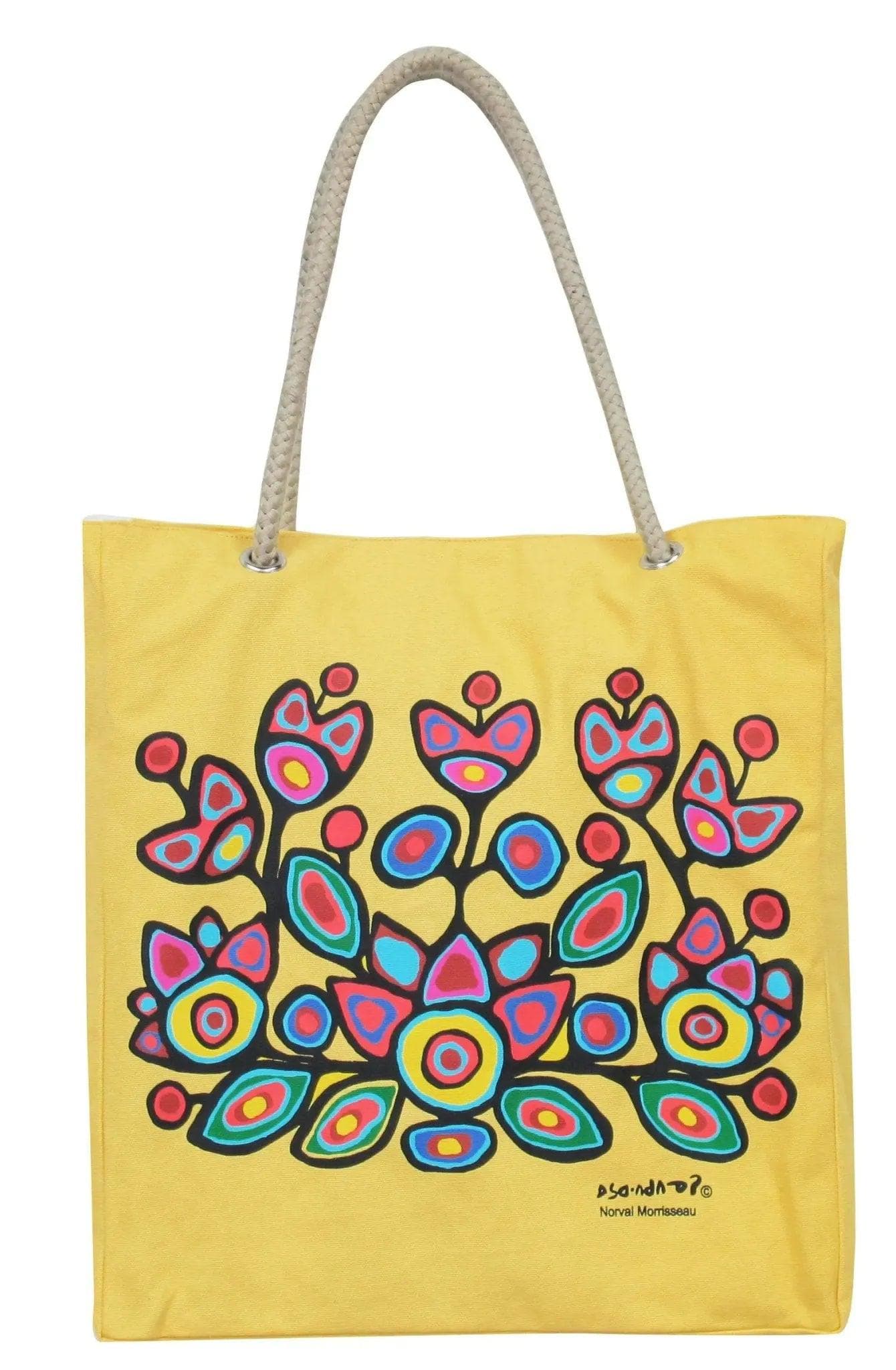 Tote Bag Norval Morrisseau Floral on Yellow Eco-Bag