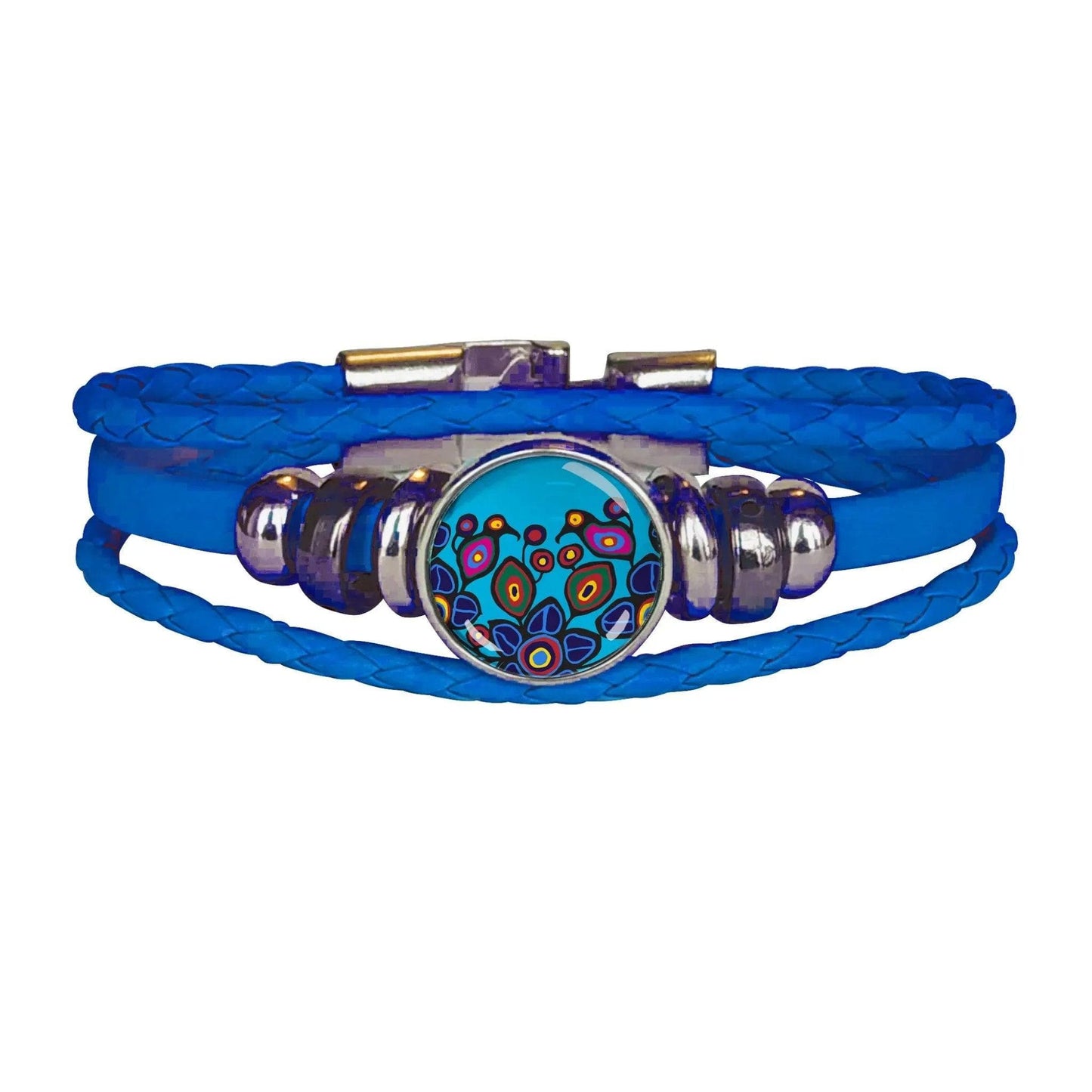 Norval Morrisseau Flowers and Birds Leatherette Bracelet