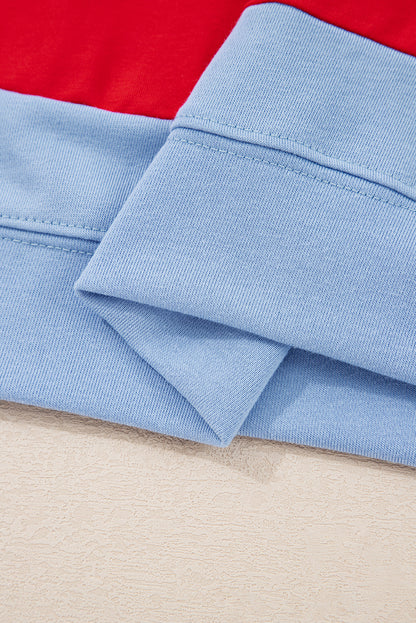 Multicolour American Flag Vintage Oversized Pullover Sweatshirt