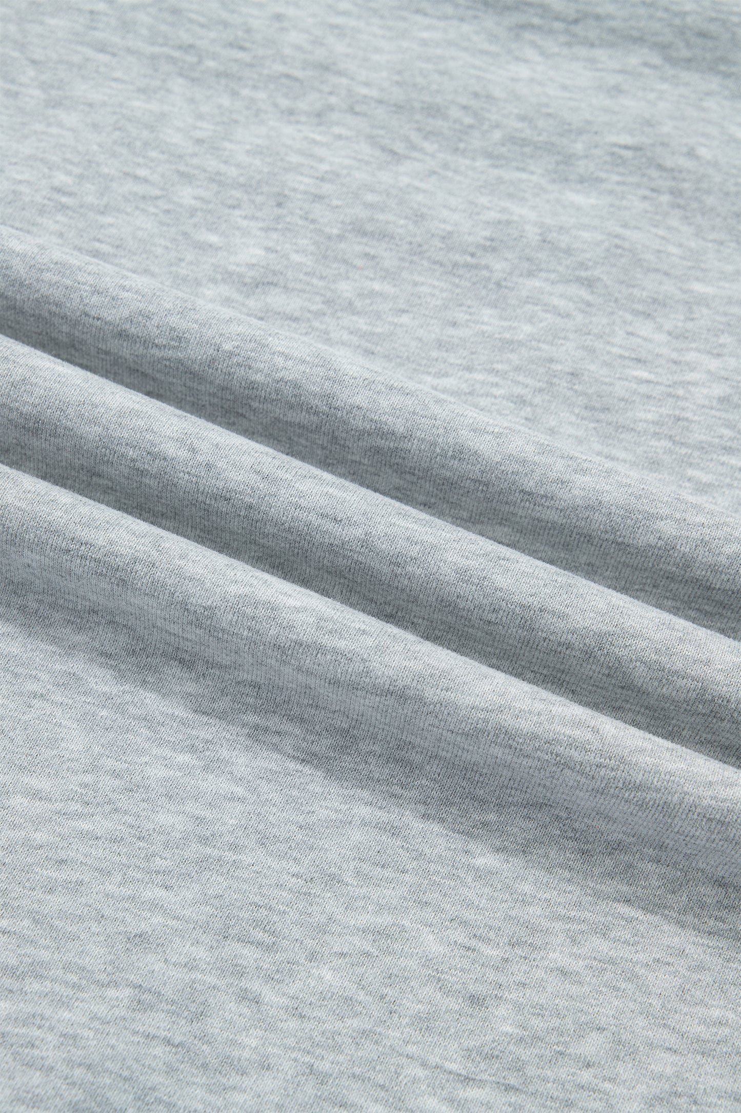 Light Grey Exposed Seam Mock Neck Letter Embroidered Loose Sweatshirt