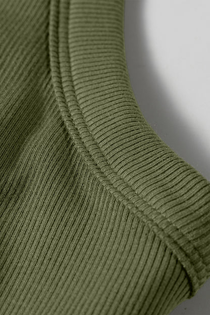 Four Leaf Clover Slim Ribbed Padded Tank Top