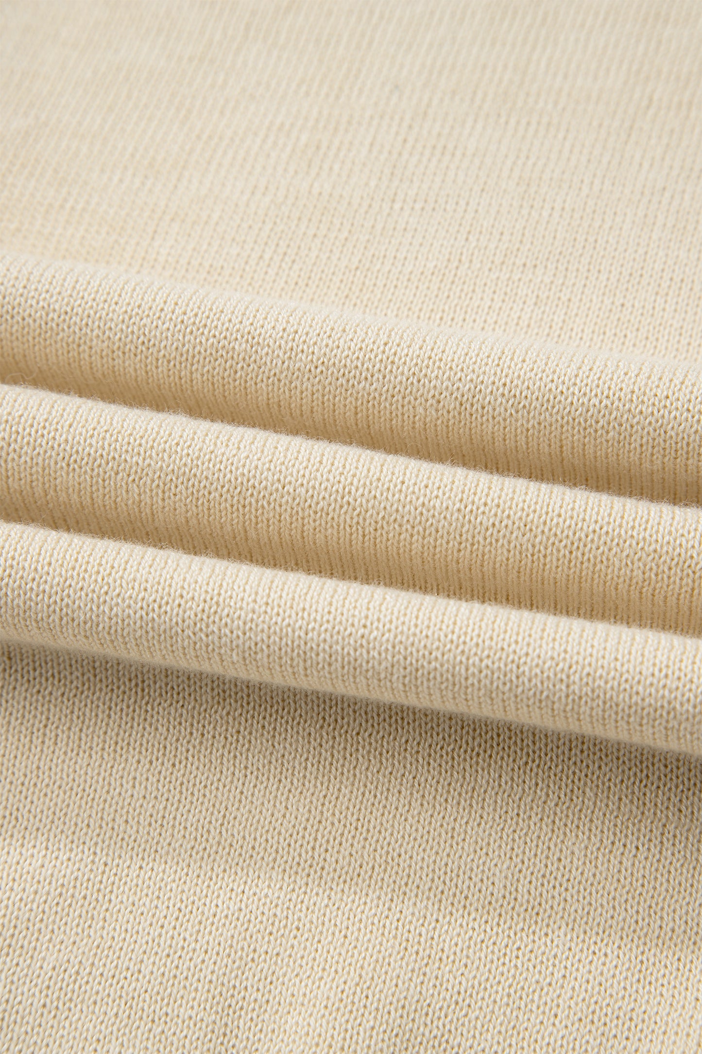 Apricot Buttoned Front Rolled Hem Cap Sleeve Sweater Top