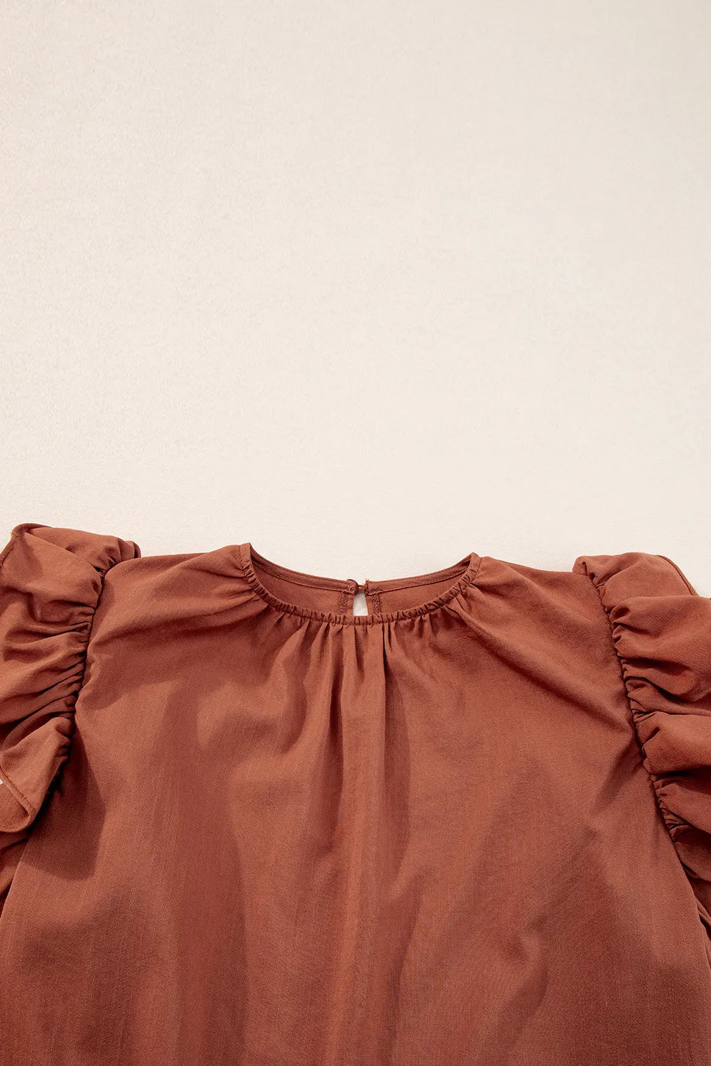 Red Sandalwood Ruffle Trim Sleeveless Blouse - Chic Meadow Boutique 