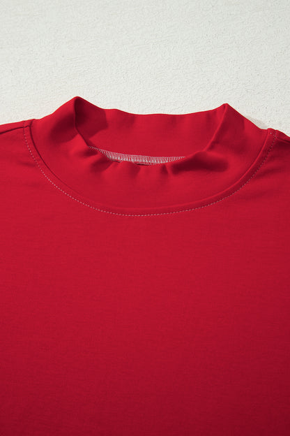Racing Red Reversible Contrast-Stitched T-Shirt
