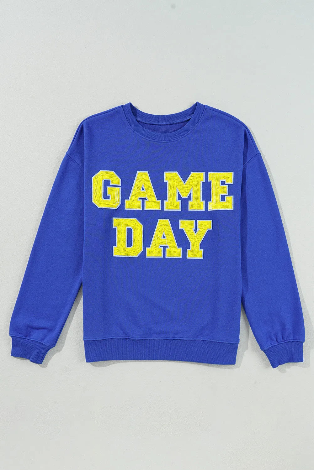 Dark Blue Game Day Crew Neck Graphic Pullover Sweatshirt - Chic Meadow Boutique 