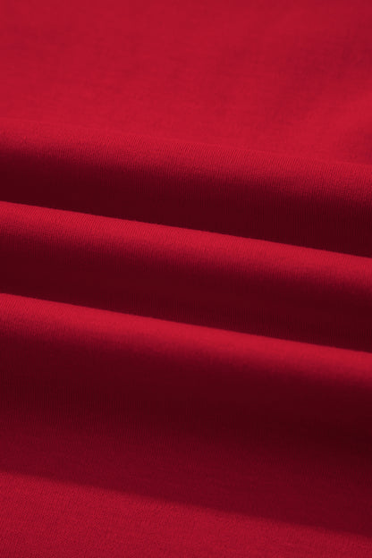 Racing Red Reversible Contrast-Stitched T-Shirt