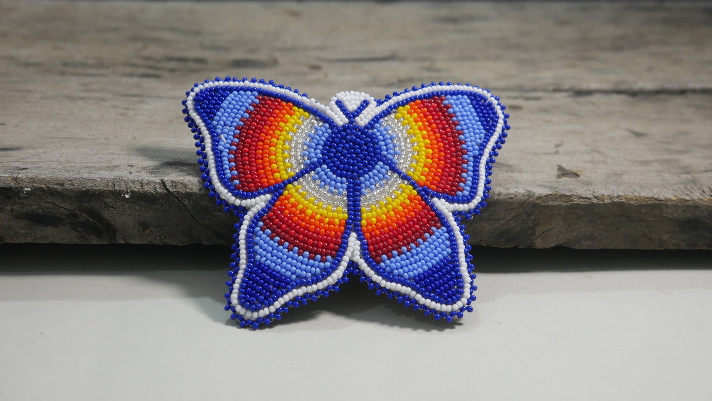 Beaded Butterfly Hair Clips Beaded Barrette, Tribal Barrette
