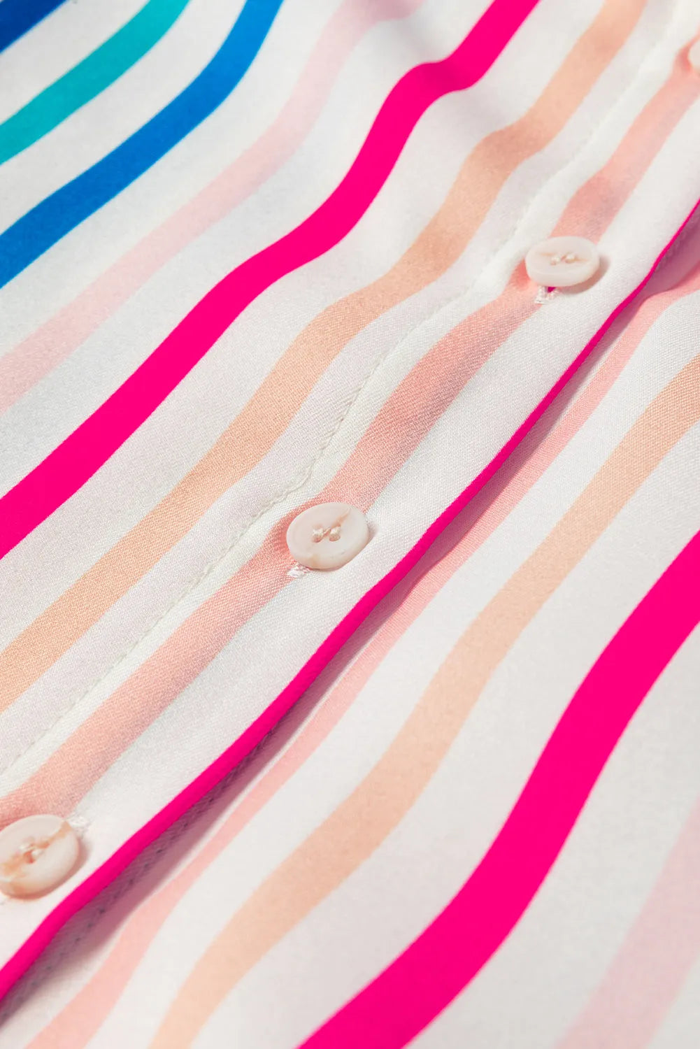 Pink Stripe 3/4 Sleeve Button Up Casual Shirt - Chic Meadow Boutique 