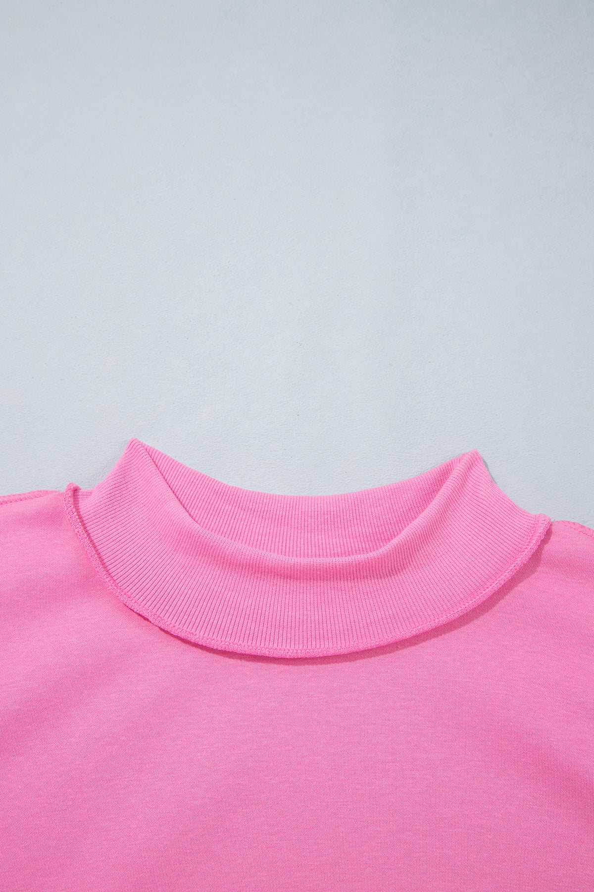 Bright Pink Exposed Seam Detail Reversible Double Wear Plus Size Sweatshirt
