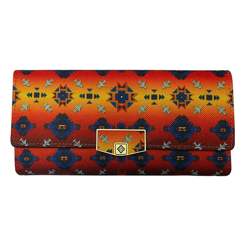 Chic Red Unique Tribal Wallet with Gold Detailing - Chic Meadow Boutique 