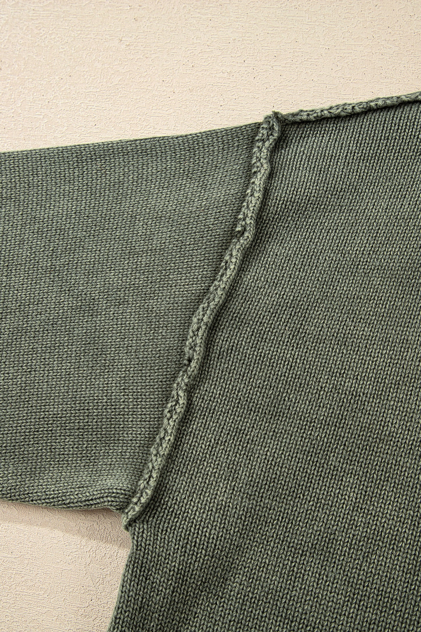 Four Leaf Clover Mineral Wash V Neck Knit Exposed Seam Drop Shoulder Loose Sweater