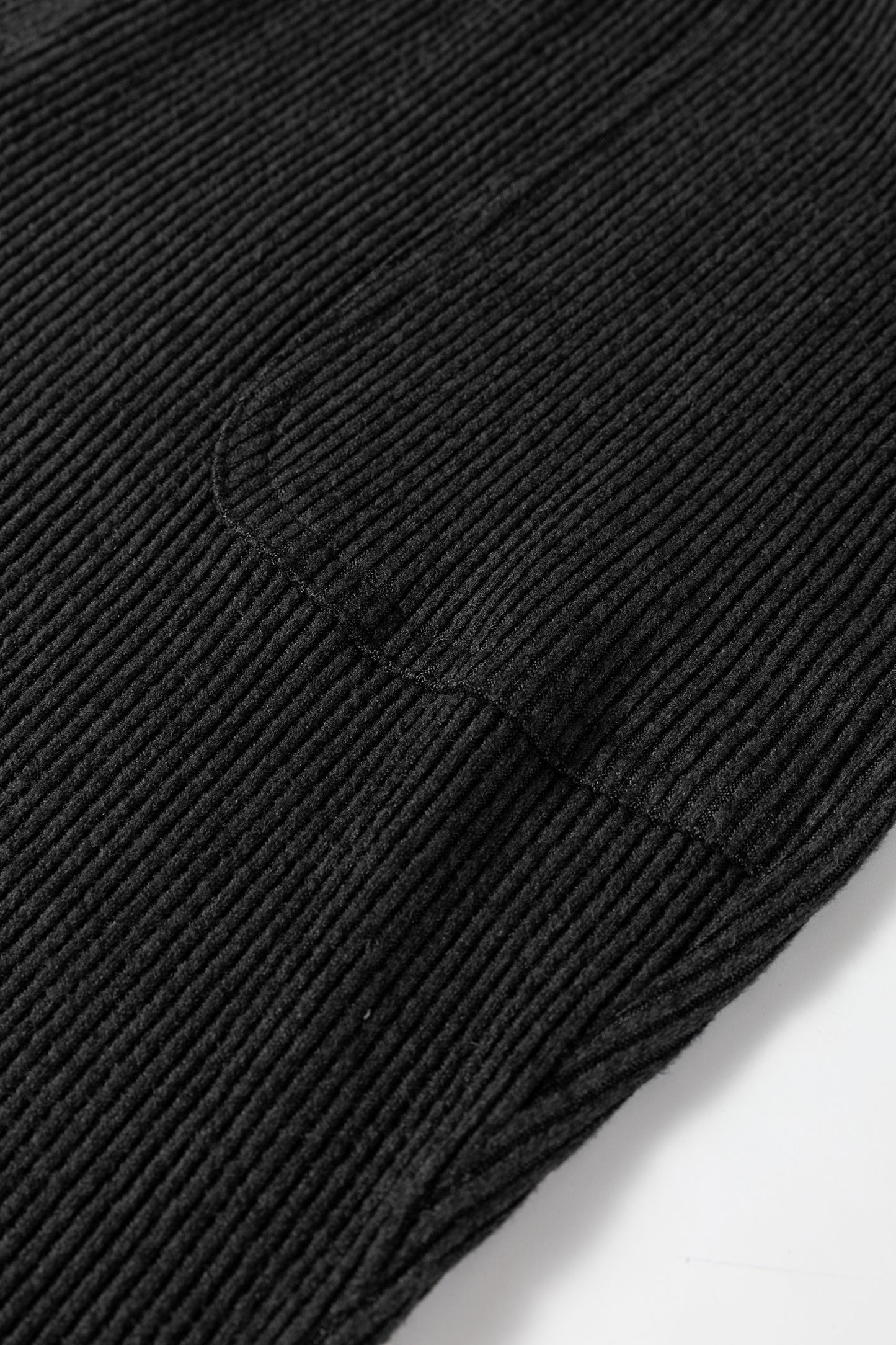 Black Ribbed Drawstring Active Jogger Pants