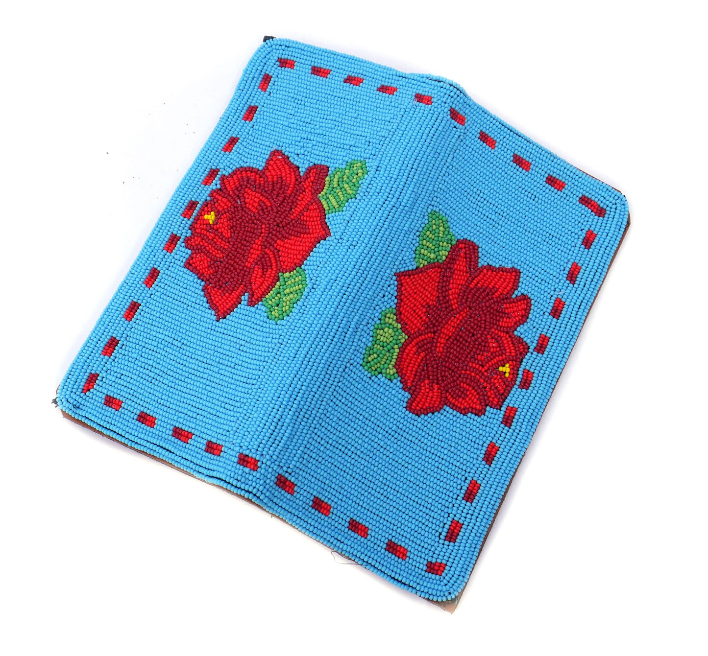 Handmade Beaded Check Book Wallet with intricate Beadwork