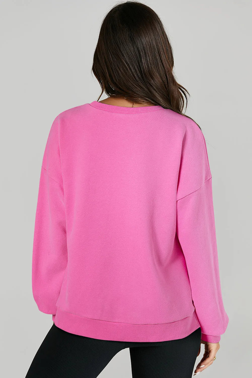 Bonbon Solid O Neck High Low Hem Pullover Sweatshirt - Chic Meadow Boutique 