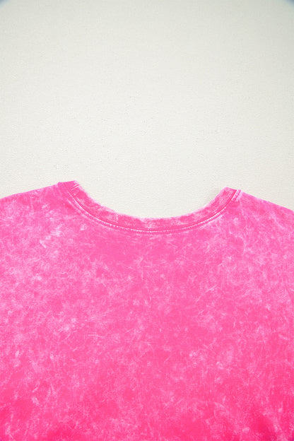 Rose Red Mineral Wash Cotton Short Set