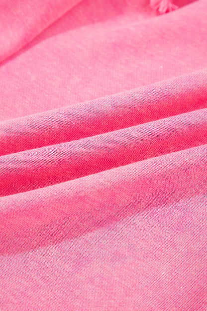 Bonbon Mineral Wash Drawstring Waist Hollow Out Back Short Sleeve Romper