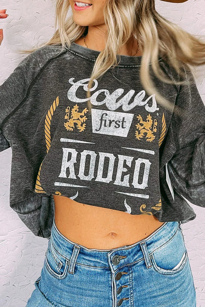 Gray Coors Banquet RODEO Graphic Mineral Washed Sweatshirt - Chic Meadow Boutique 