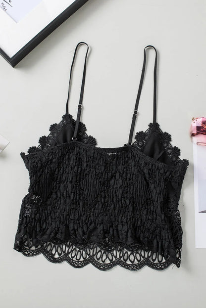 Black Lace Bralette Crop Top - Chic Meadow Boutique 