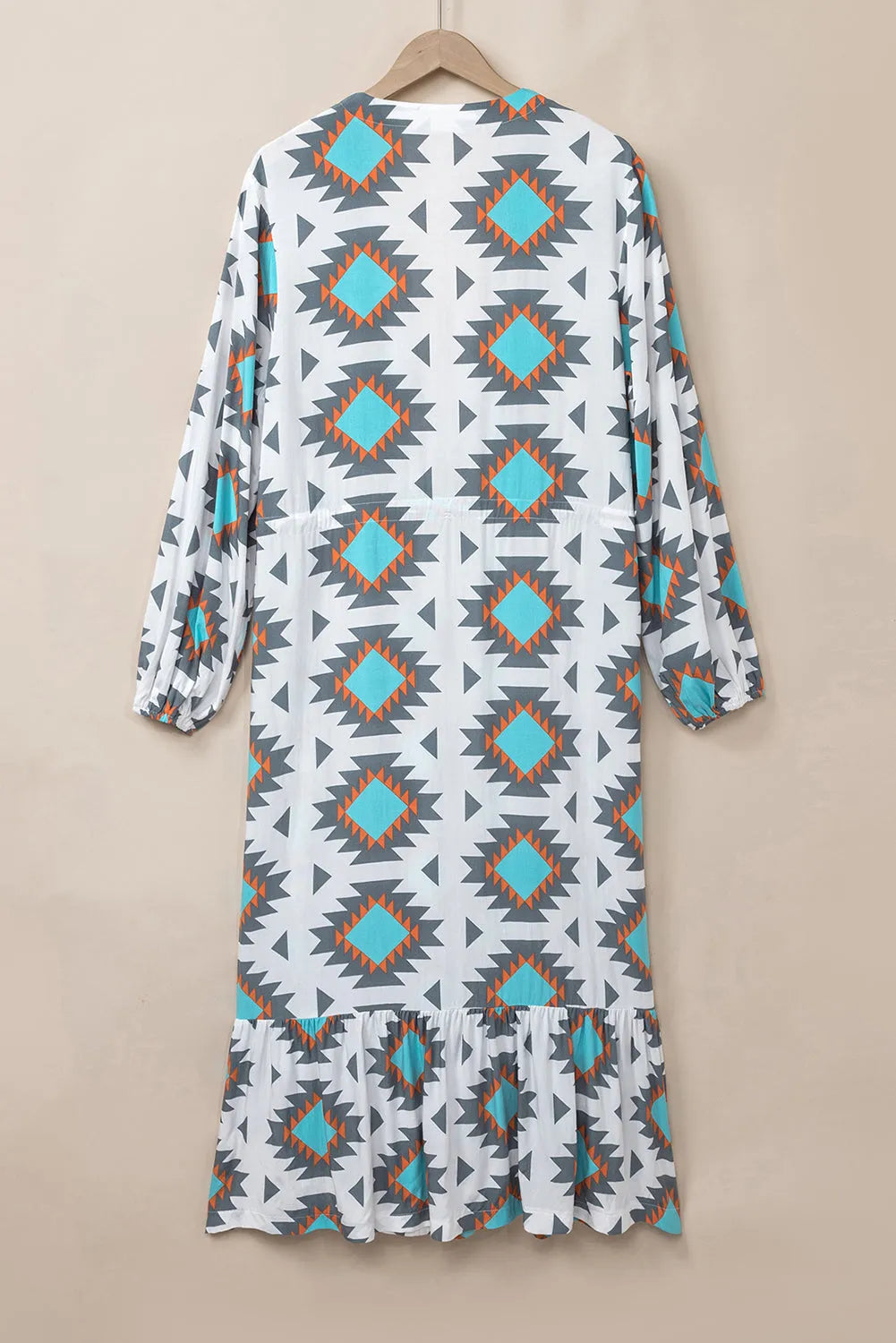 White Western Aztec Print Duster Open Front Top - Chic Meadow Boutique 