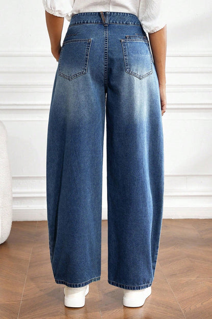 Ashleigh Blue Curved-Knife Ankle-Length Casual Jeans