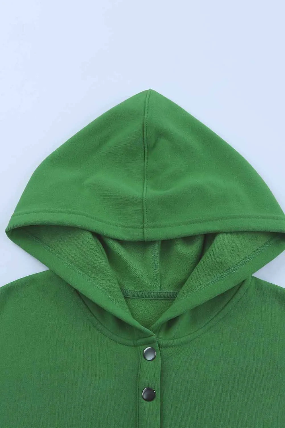 Green Batwing Sleeve Pocketed Henley Hoodie - Chic Meadow Boutique 