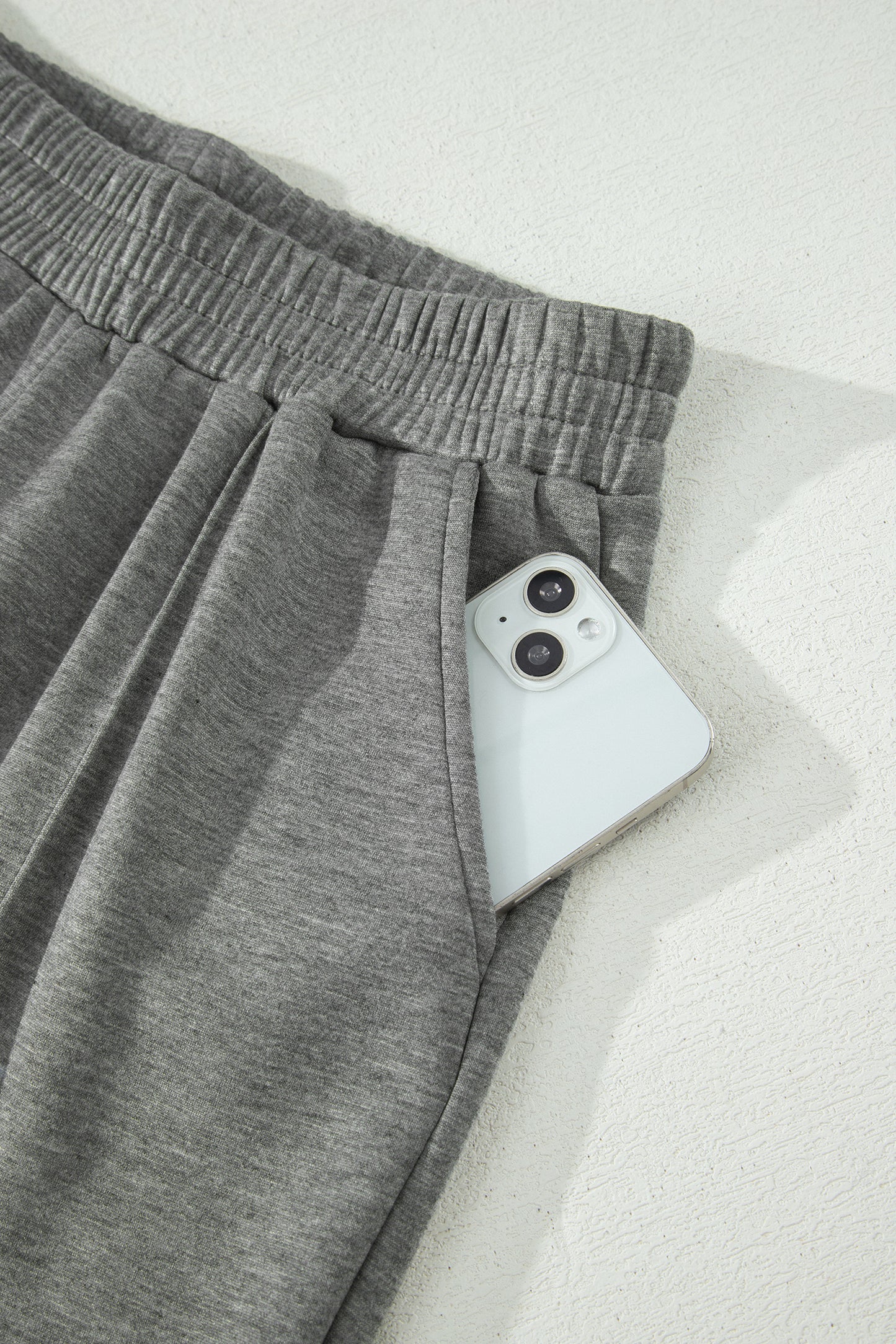 Gray Half Zip Polo Tee Casual Pant Set