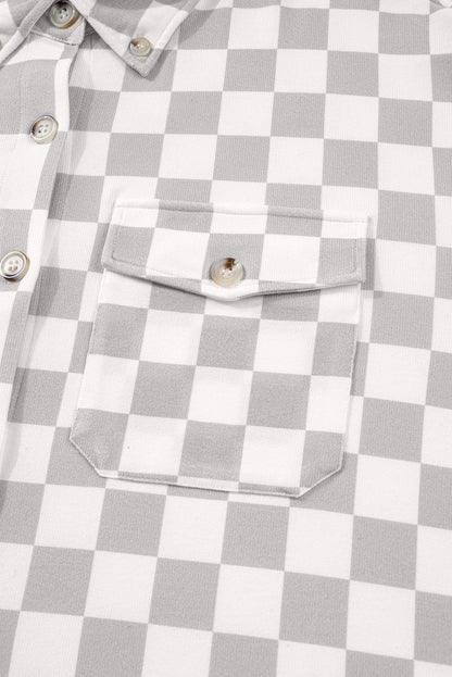 Khaki Checkered Buttoned Down Casual Western Jacket