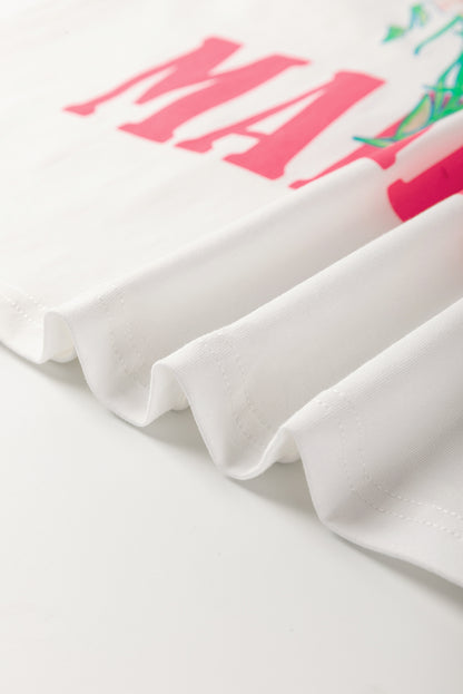 White FLOWER MARKET Graphic T Shirt