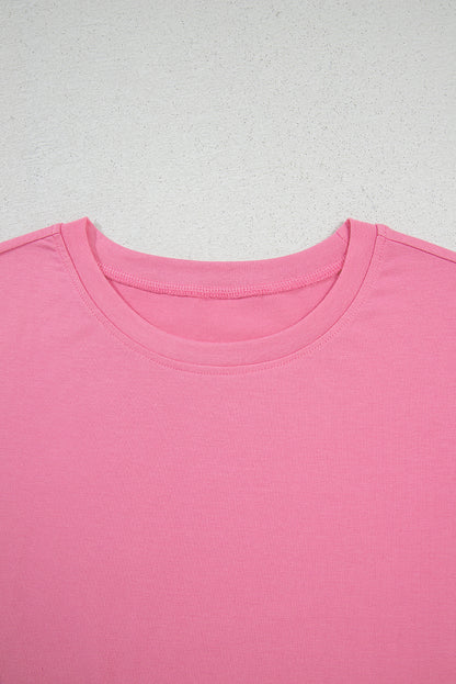 Bonbon Braided Cap Sleeve Crew Neck T Shirt