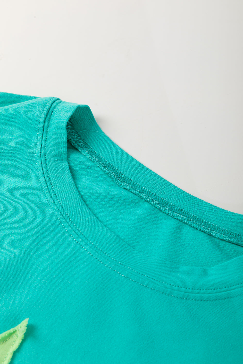 Aruba Blue Frayed Denim Star Patched Oversize T Shirt